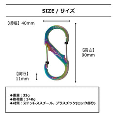 NITE IZE S-biner Slide Lock #4 Spectrum in use on backpack for organized gear.