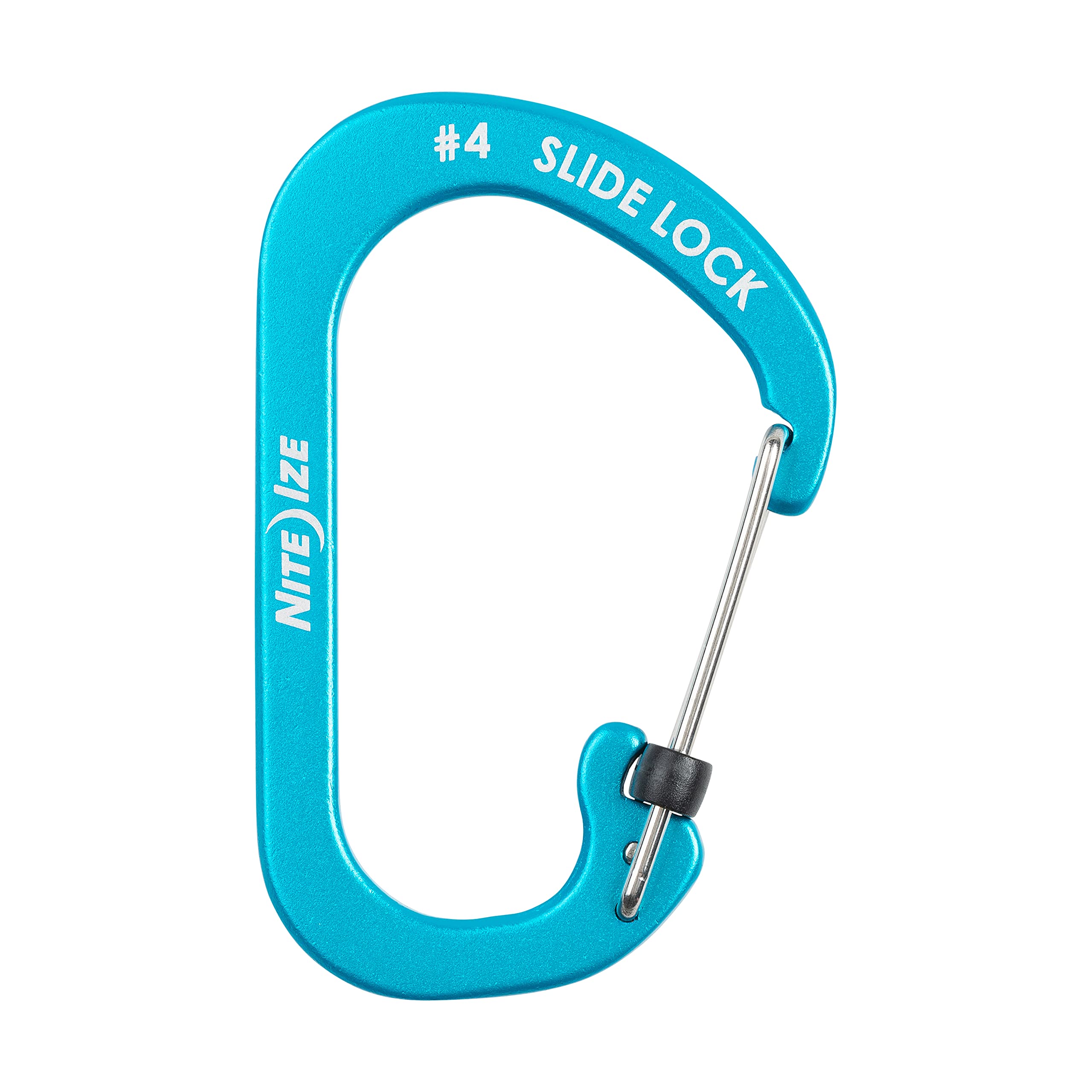 Blue anodized aluminum body of Nite Ize SlideLock carabiner.