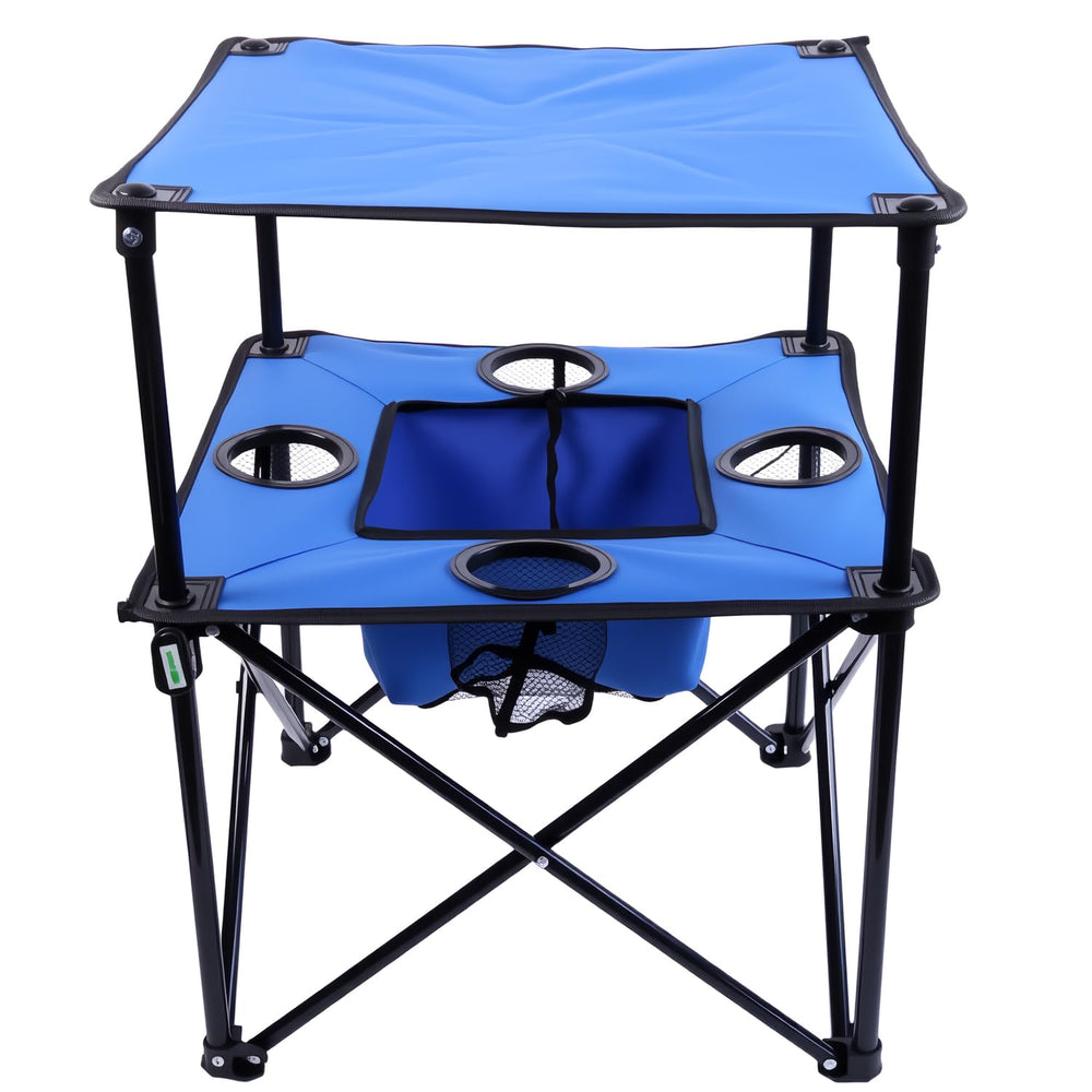 NiuXTool portable folding table top view for cards and meals, stable outdoor setup.