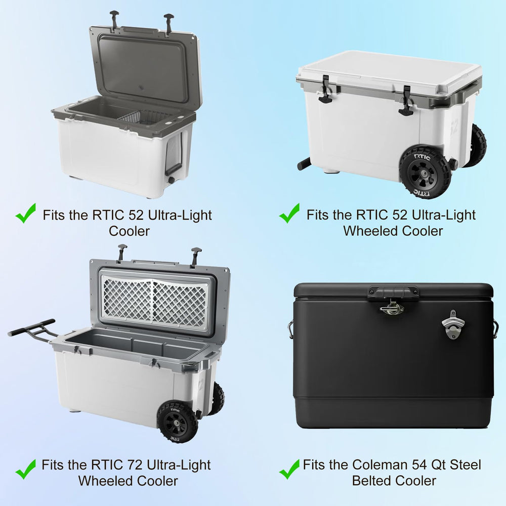 NIXOOT cooler-basket-rtic-72-wheeled fits RTIC 72 Qt Ultra-Light for quick access.
