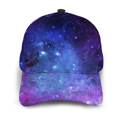 NiYoung Blue Purple Galaxy Baseball Cap, side view, ideal for outdoor activities.