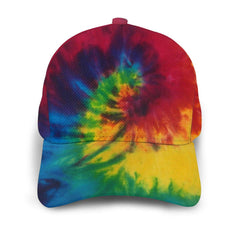 NiYoung tie dye peace hat side view showcases venting for airflow.