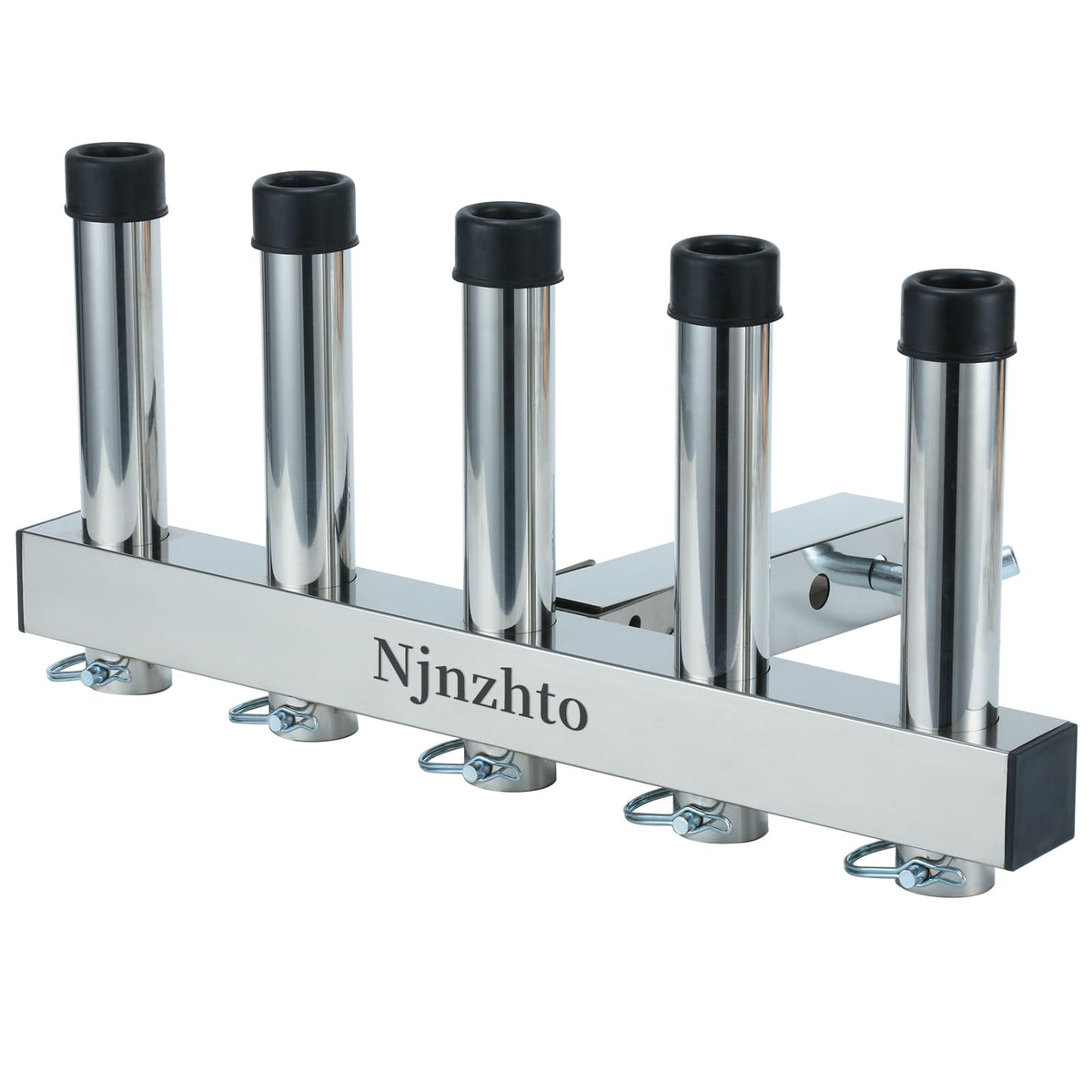 Njnzhto stainless steel hitch rod holder mounted on a 2-inch hitch receiver