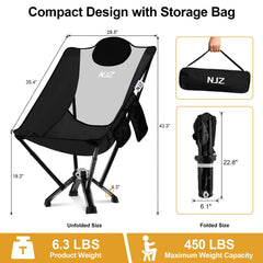 NJZ high-back chair aluminum frame closeup shows sturdy support