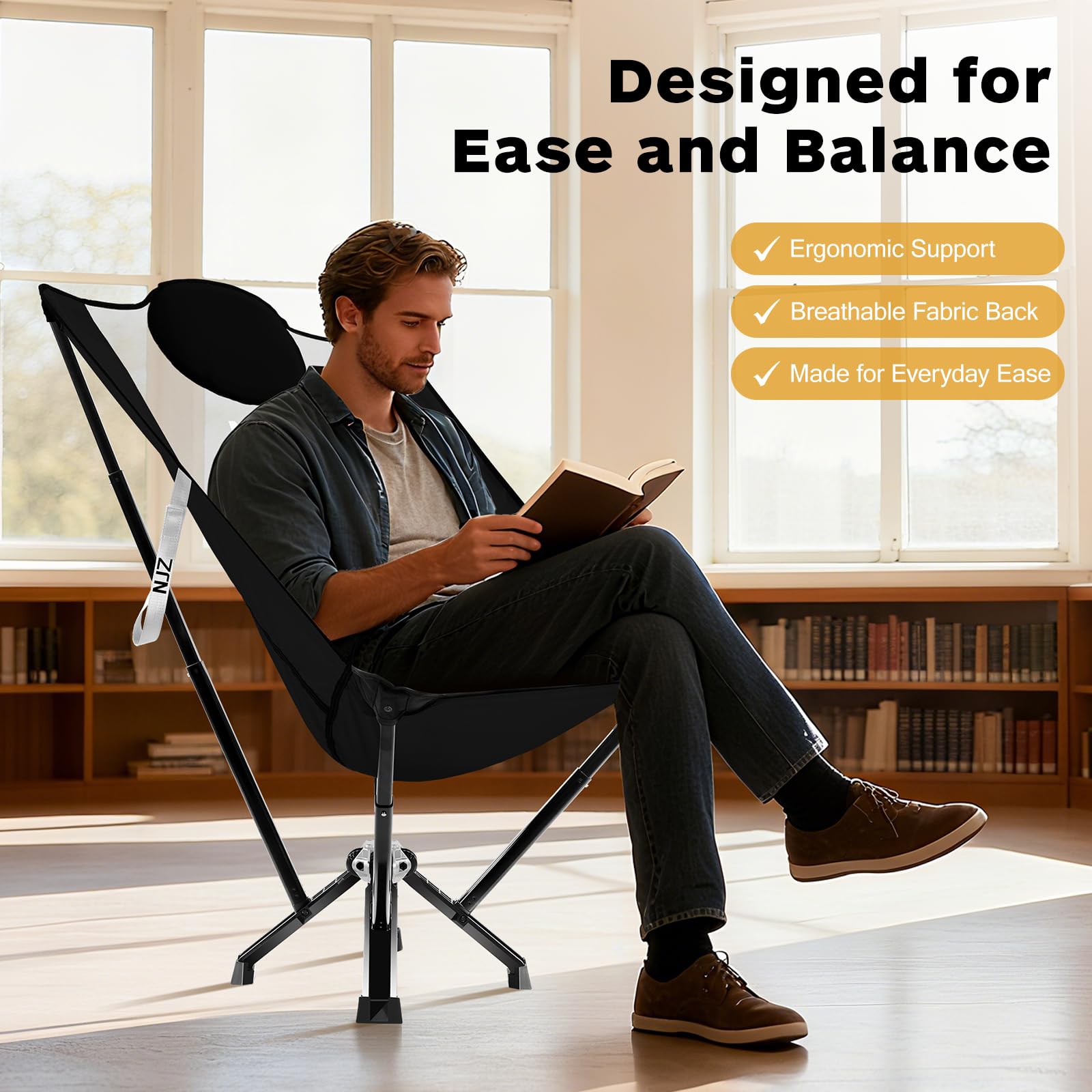 NJZ high-back chair rubber feet provide stable grip on surfaces