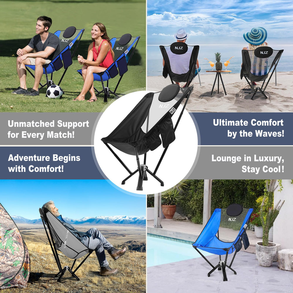 NJZ high-back chair side-pocket storage enhances on-the-go convenience