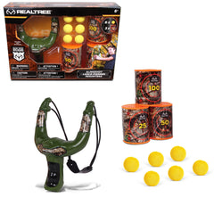 Slingshot capable of launching foam balls up to 30 feet