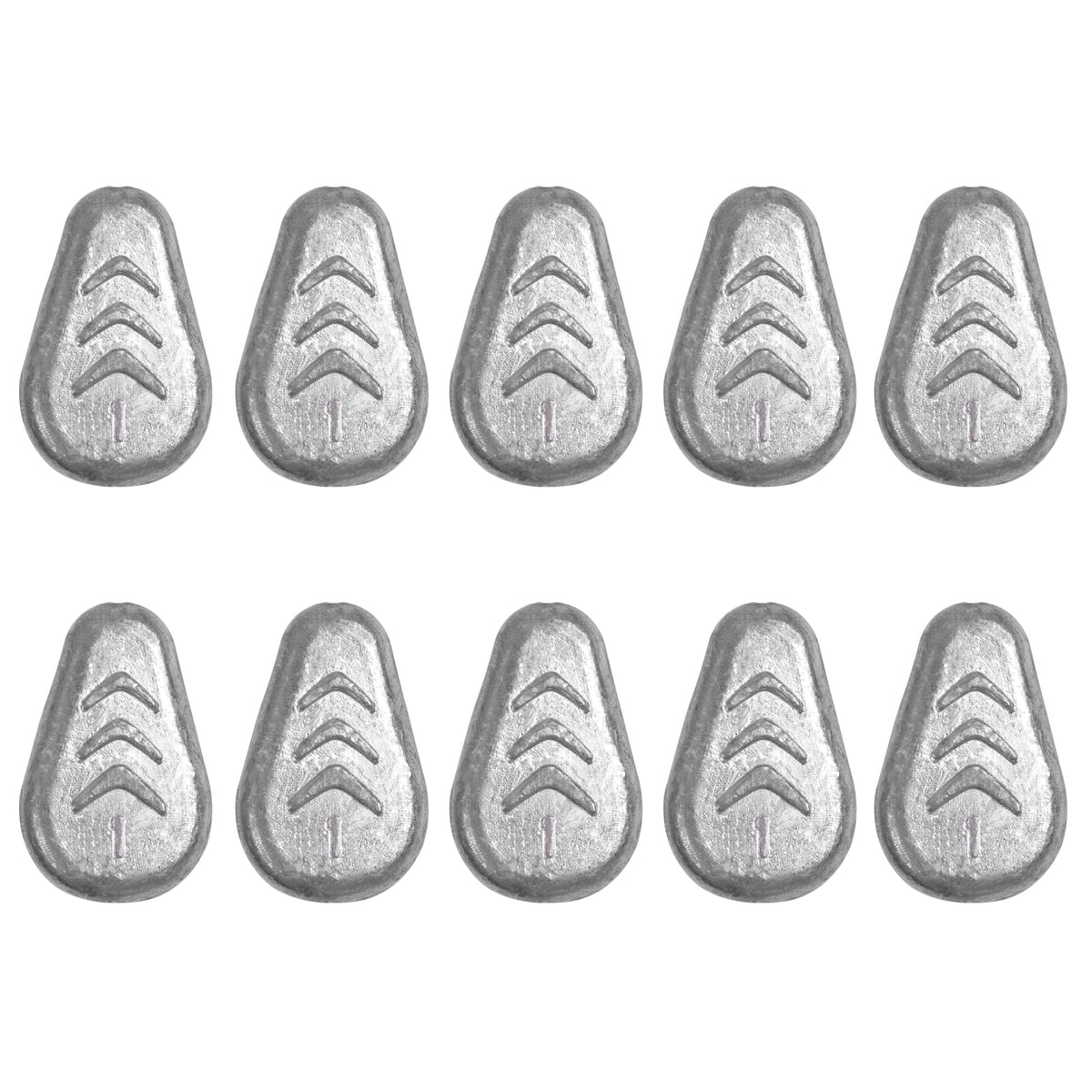 Front view of No Roll Inline Sinker Weights 1oz pack