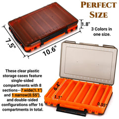 Open double-sided lure box showing two-side opening mechanism