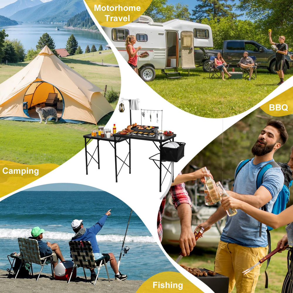 Noblequest outdoor kitchen area suitable for camping, picnics, and BBQ setups.