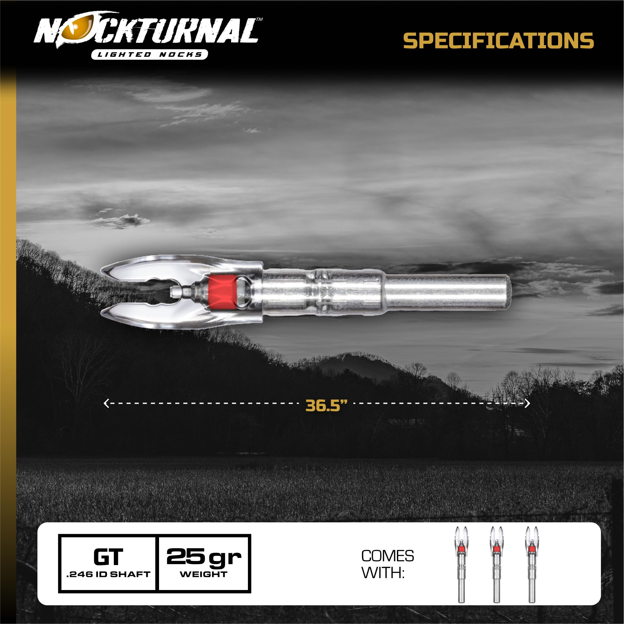 Nockturnal GT red LED nock improves visibility in dim light