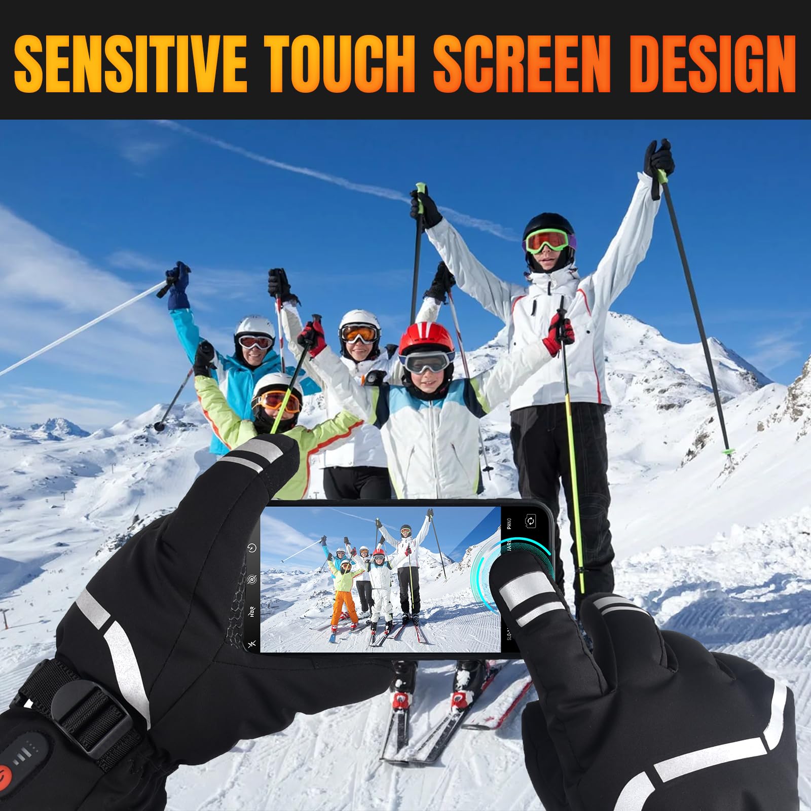 Nodinsy heated gloves powered by 7.4V battery pack for extended warmth