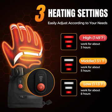 Nodinsy heated gloves waterproof texture for damp or snowy days