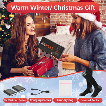 Nodinsy heated-socks complete-kit image with batteries and charger.