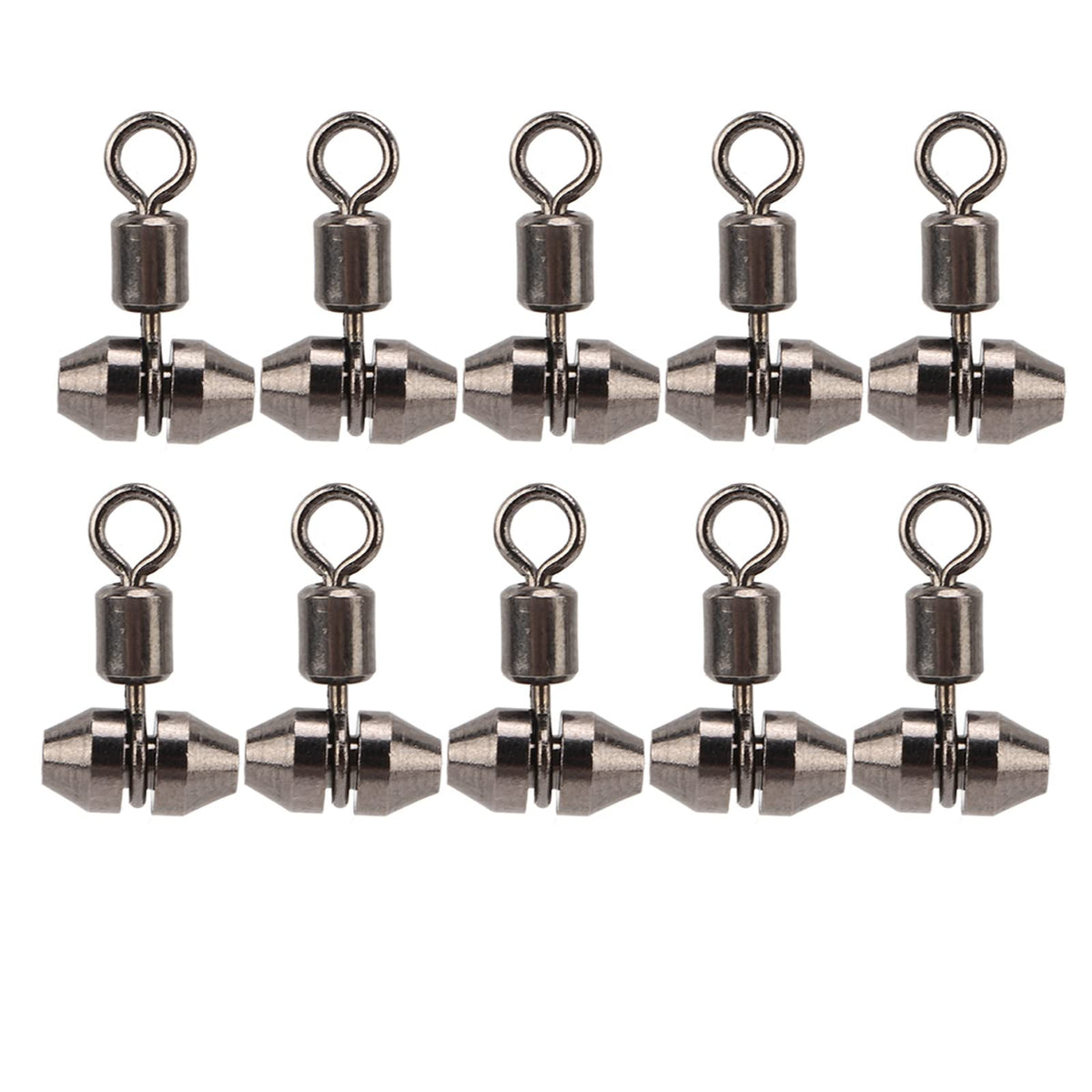 NOENNULL 3-way fishing swivels close-up shows brass strength for reliable connections.