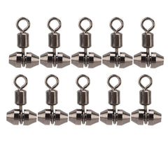 NOENNULL 3-way fishing swivels close-up shows brass strength for reliable connections.