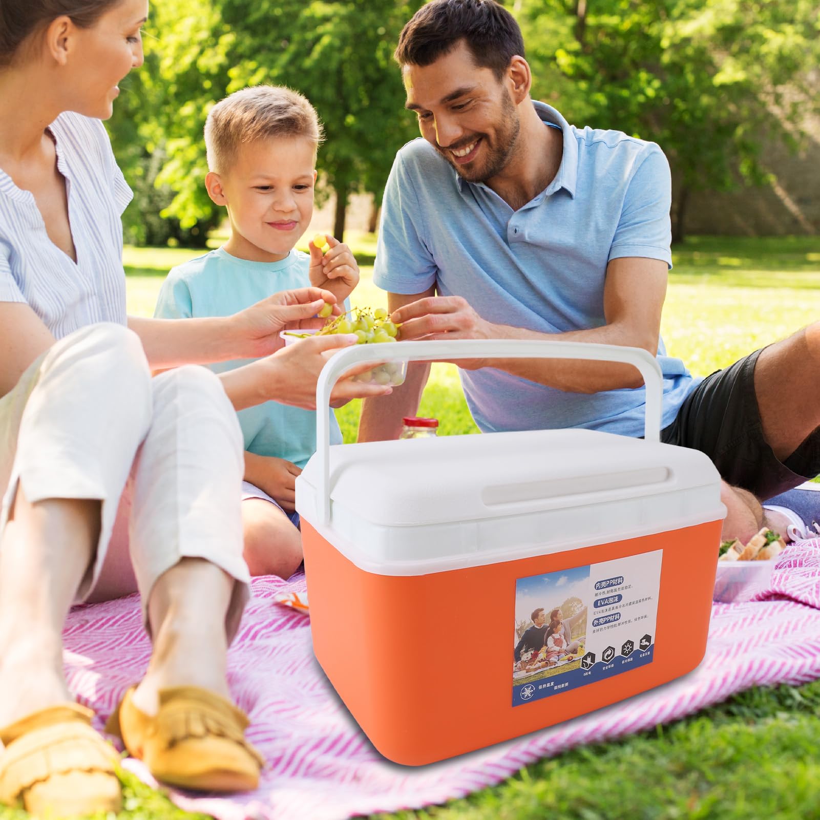 NOENNULL 8L insulated cooler orange compact storage for travel-ready meals