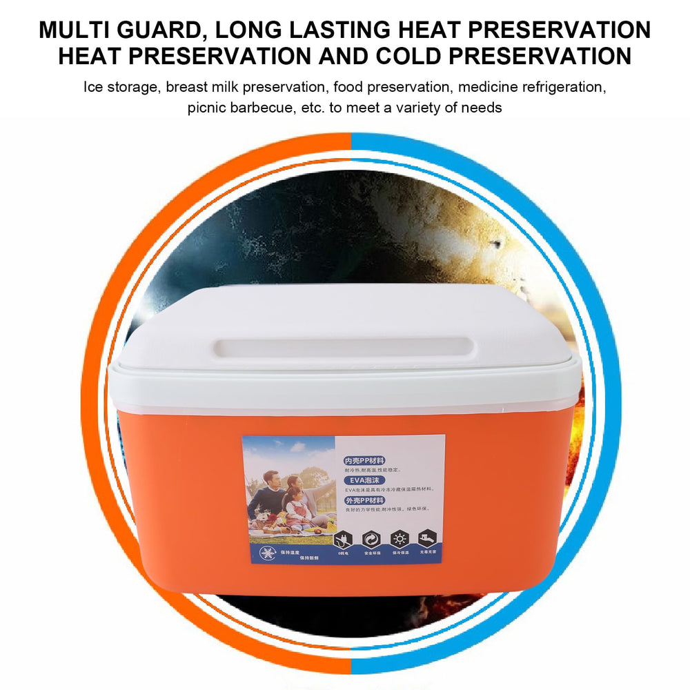 NOENNULL 8L insulated cooler orange durable plastic construction for hygiene