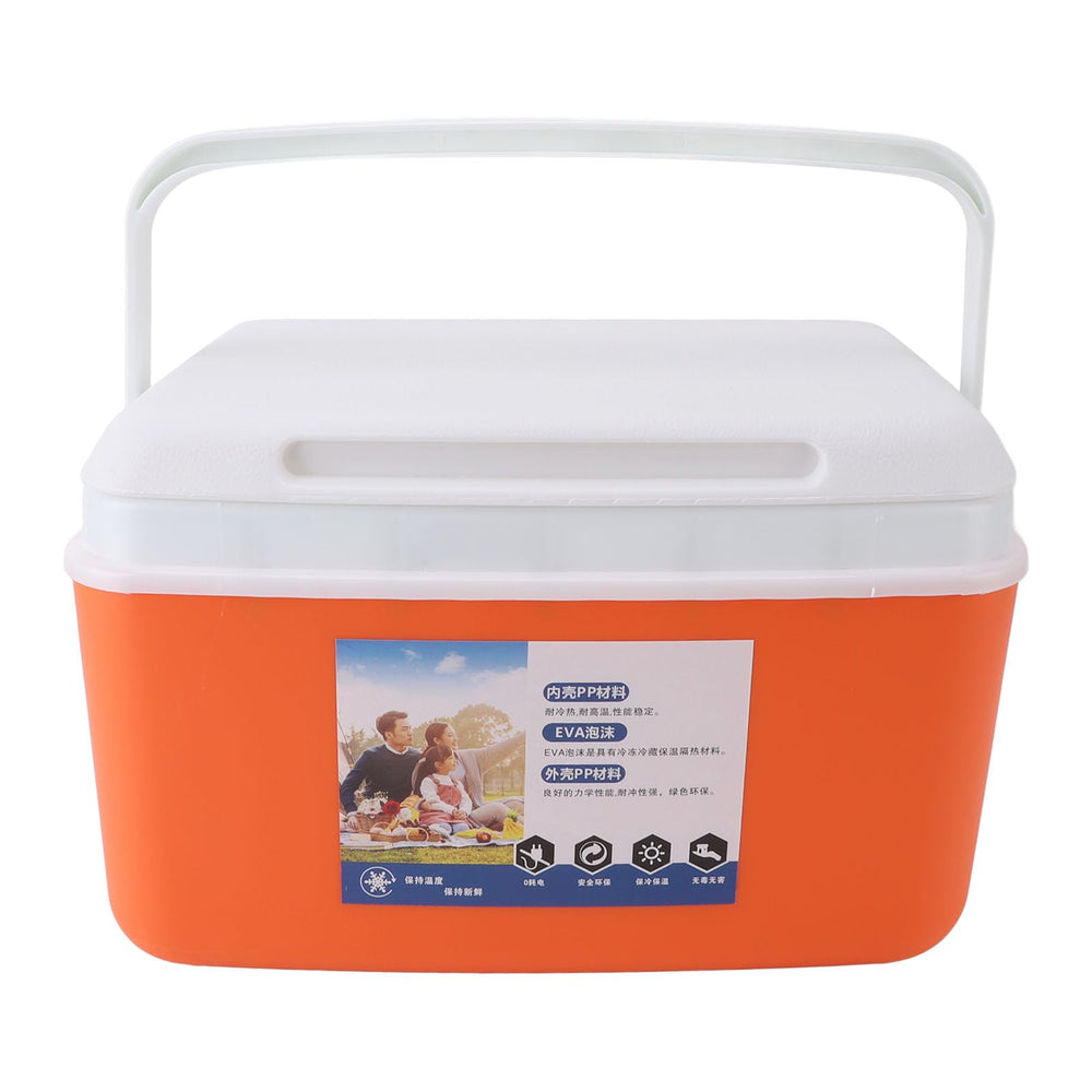 NOENNULL 8L insulated cooler orange front view, portable for picnics and quick meals