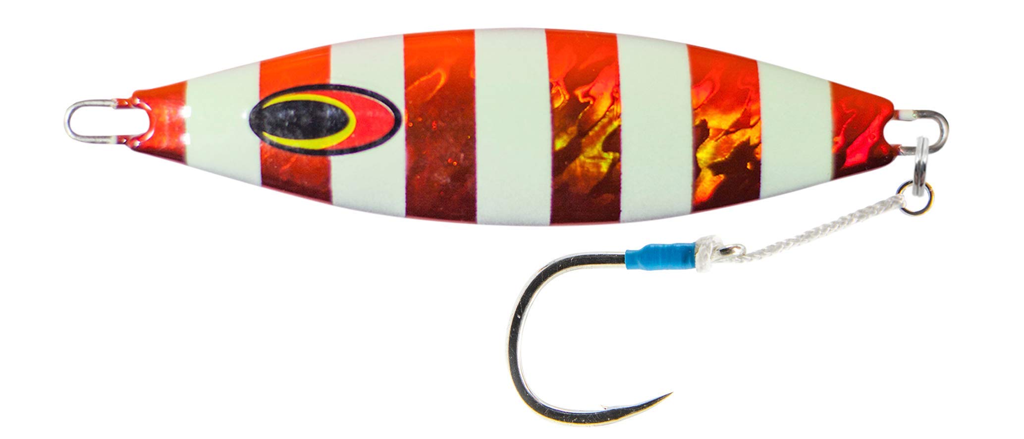 Nomad Design Buffalo flash fall jig highlights glow paint for deep-sea attraction.