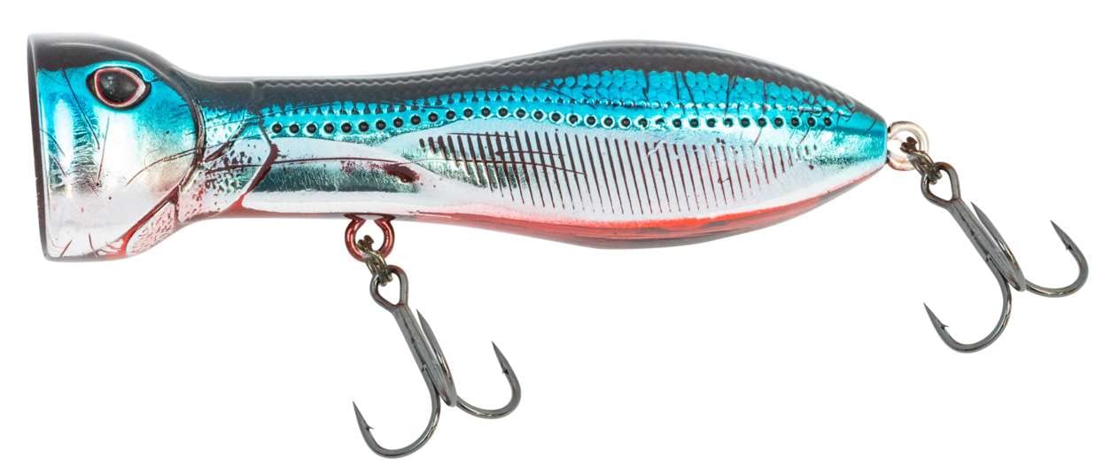 Nomad Design Chug Norris 72 topwater popper in blue back chrome for freshwater bass