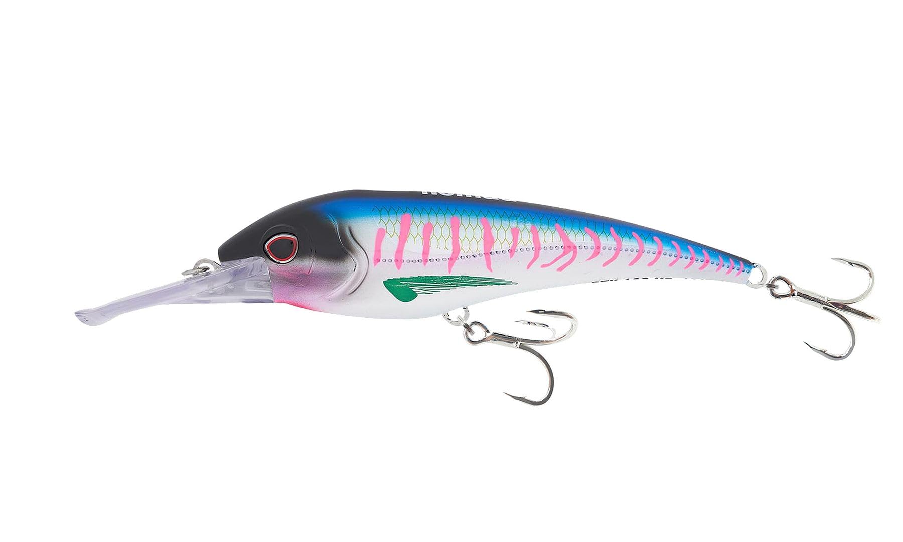 Nomad Design DTX Minnow 180 pink mackerel lure; ideal for heavy trolling toward big pelagic species.