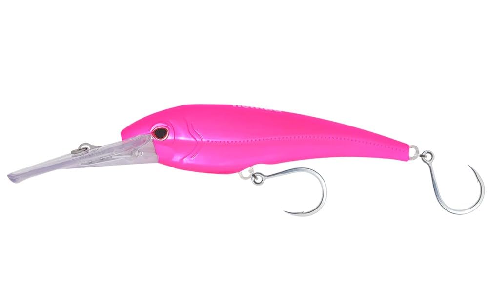 Nomad Design DTX Minnow 9in lure side view highlights sinking depth for deep trolling.