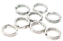 Nomad Design heavy-duty stainless steel split rings for secure jigging and trolling connections.