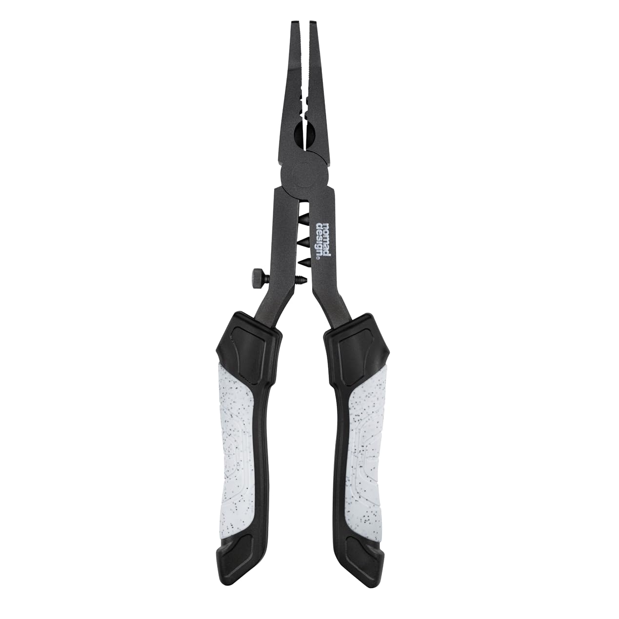 Nomad Design Hydra-X 10-inch bent-nose pliers with non-stick coating for tight rigging.