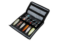 Nomad Design Jig Wallet Insert Sleeve highlighting waterproof fabric for durable jig storage.