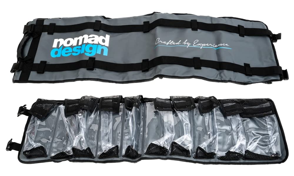 Nomad Design Lure Roll large size with 10 pockets — open view