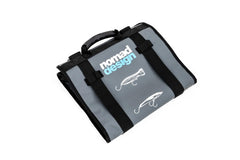 Folded/Transformed state showing clip-together bag converting to flat lure roll