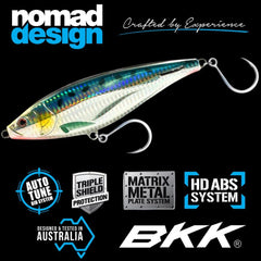 Nomad Design Madscad 150 sinking olive back in water with lifelike tail action