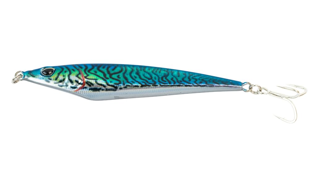Nomad Design Ridgeback 100 LC lure in silver green mackerel, ideal for long-distance shore casts.
