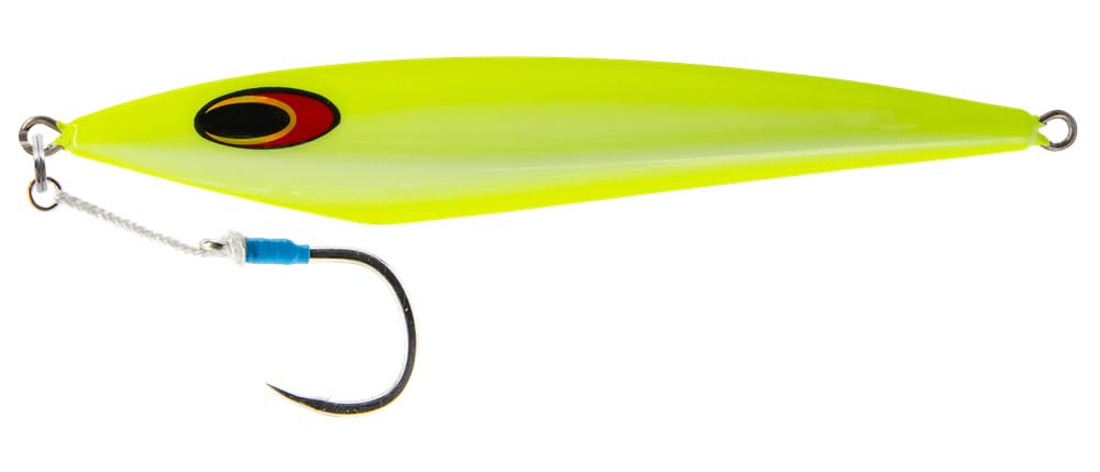 Nomad Design Ridgeback deep jig in chartreuse white glow for saltwater jigging and attracting pelagic fish