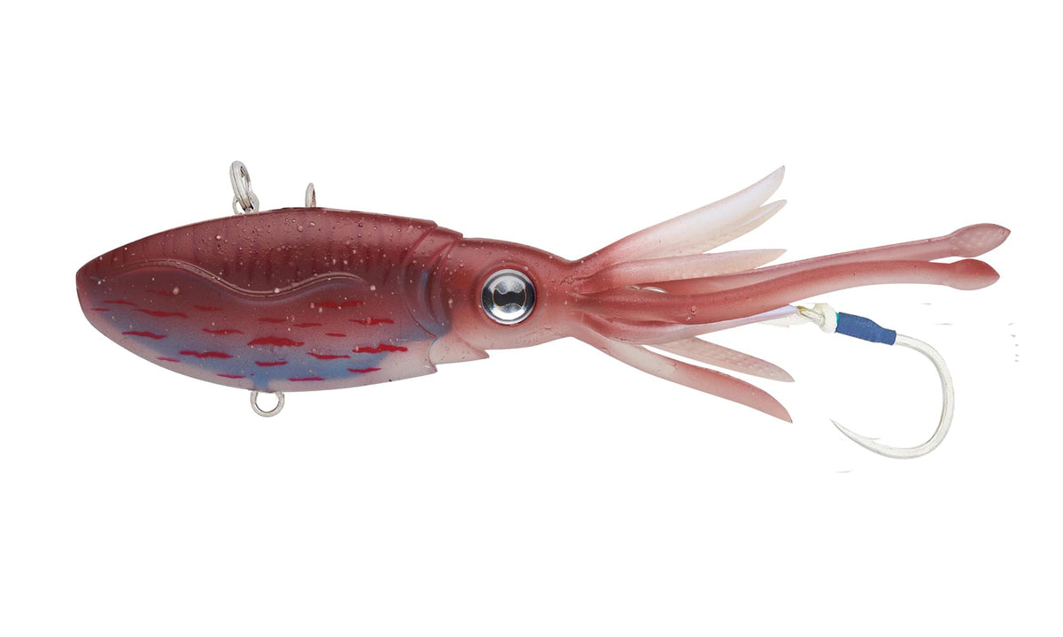 Nomad Design Squidtrex front view in Cali Red for offshore big-game fishing.