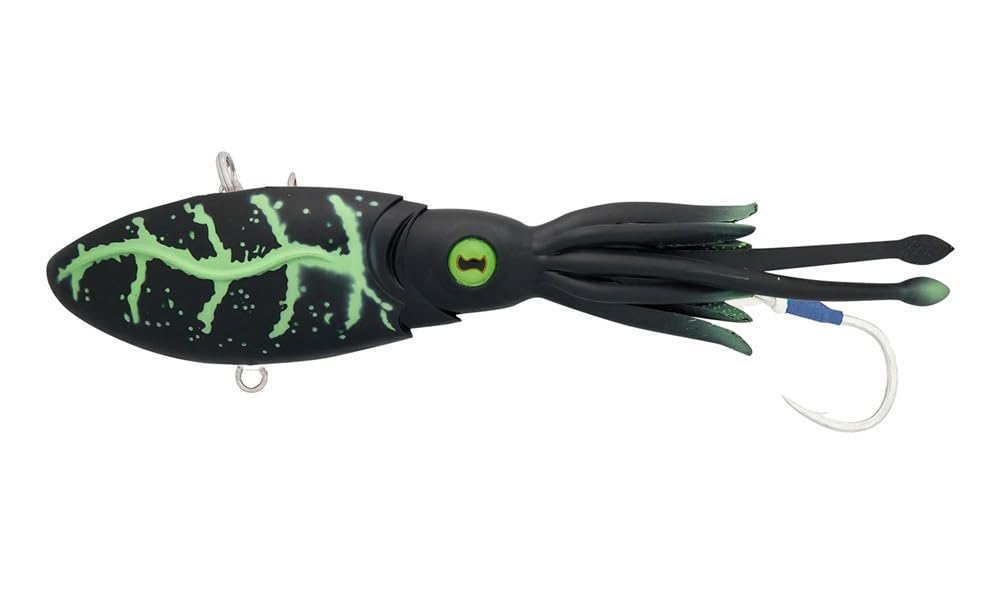 Nomad Design Squidtrex lure sculpted body for aggressive offshore jigging action.