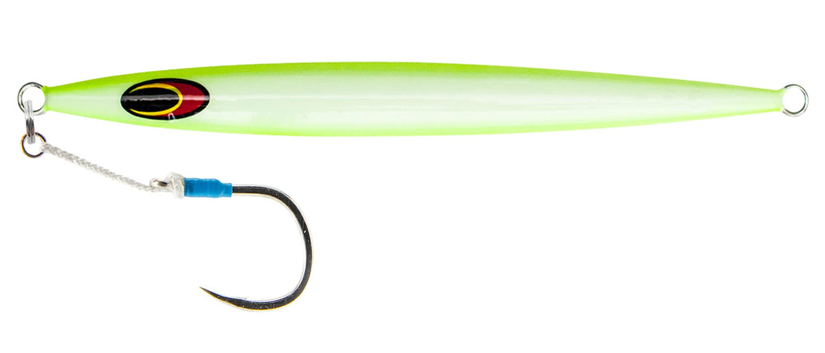 Nomad Design Streaker 200G lure in chartreuse white glow for deep water casting