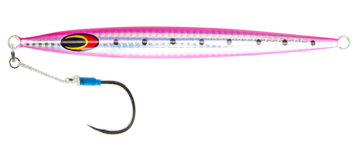 Nomad Design Streaker 60G pink sardine in action attracts predators with erratic motion.
