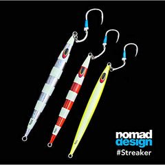 Nomad Design The Streaker Jig 120g close-up of BKK hooks for secure hookups.