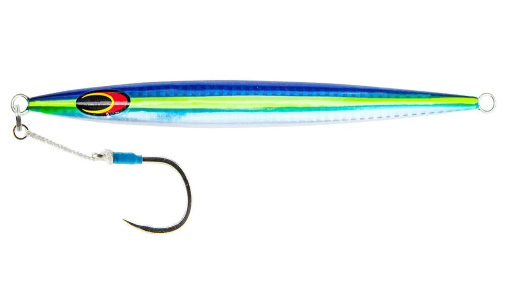 Nomad Design The Streaker Fusilier, side view, compact profile mimics sand eels.