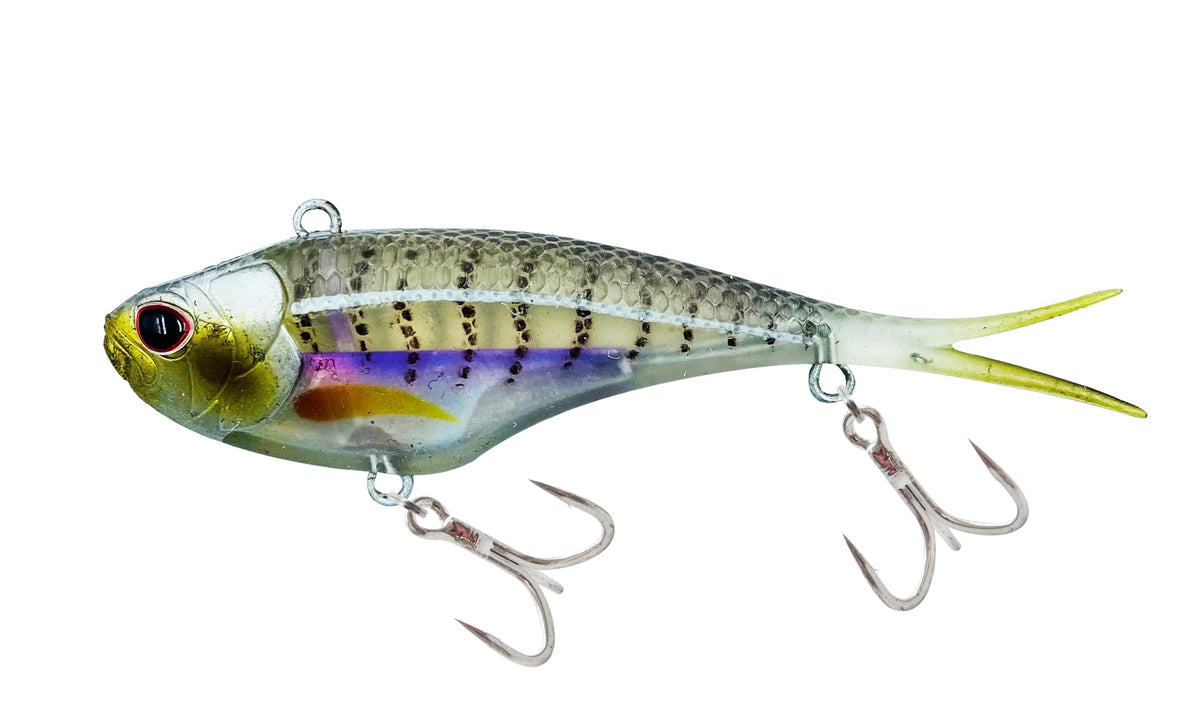 Nomad Design Vertrex Max 95 Vibe lure showing deep vibrating action for vertical jigging.