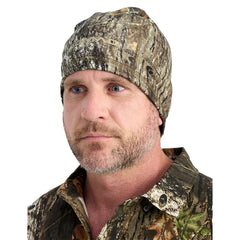 Nomad Axe Beanie front view in Mossy Oak New Breakup Camo; warm for cold-weather hunts.