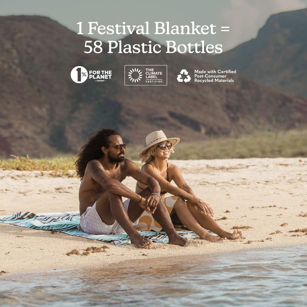 Nomadix Festival Blanket anchoring corners with stakes compatible design
