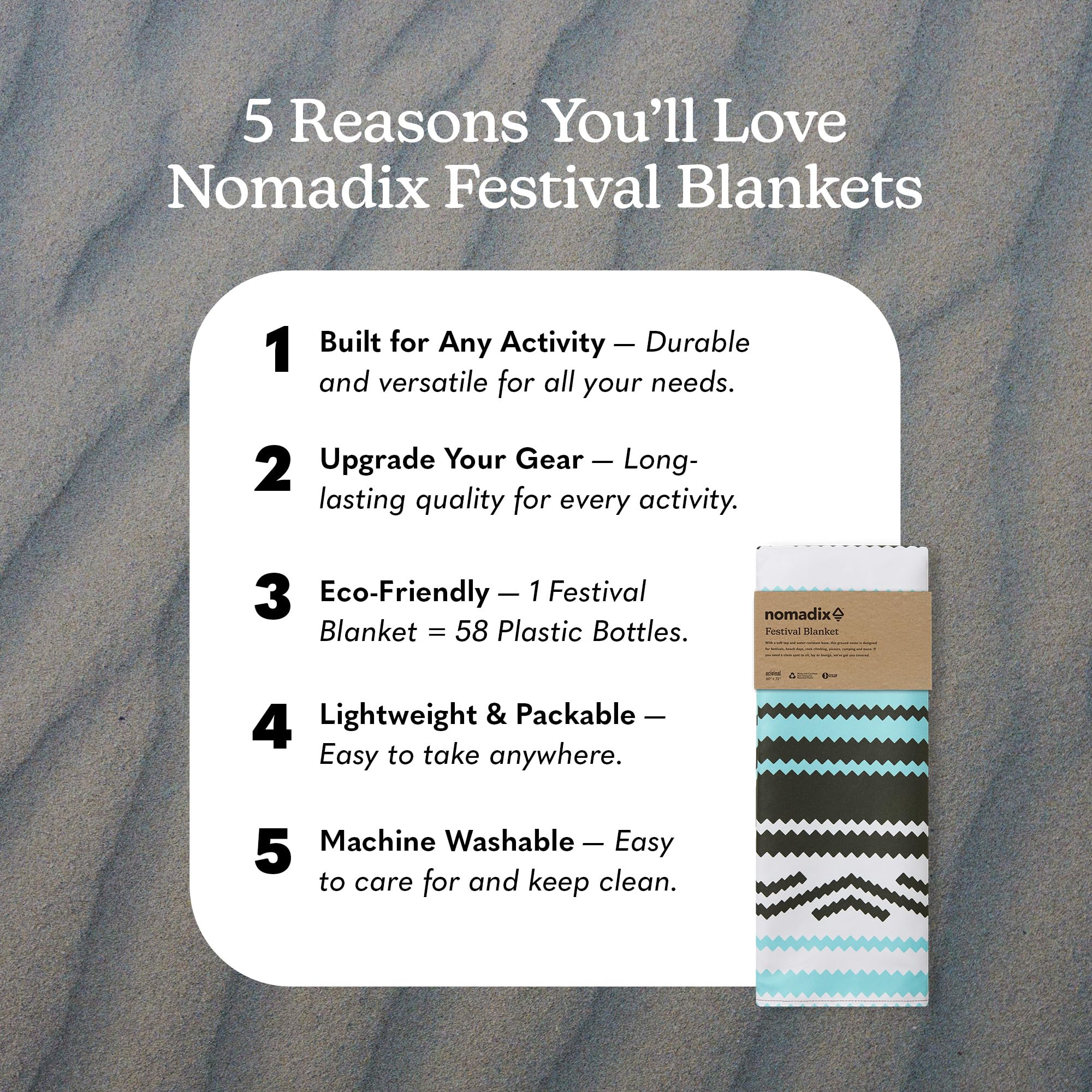 Nomadix Festival Blanket lightweight and packable for travel