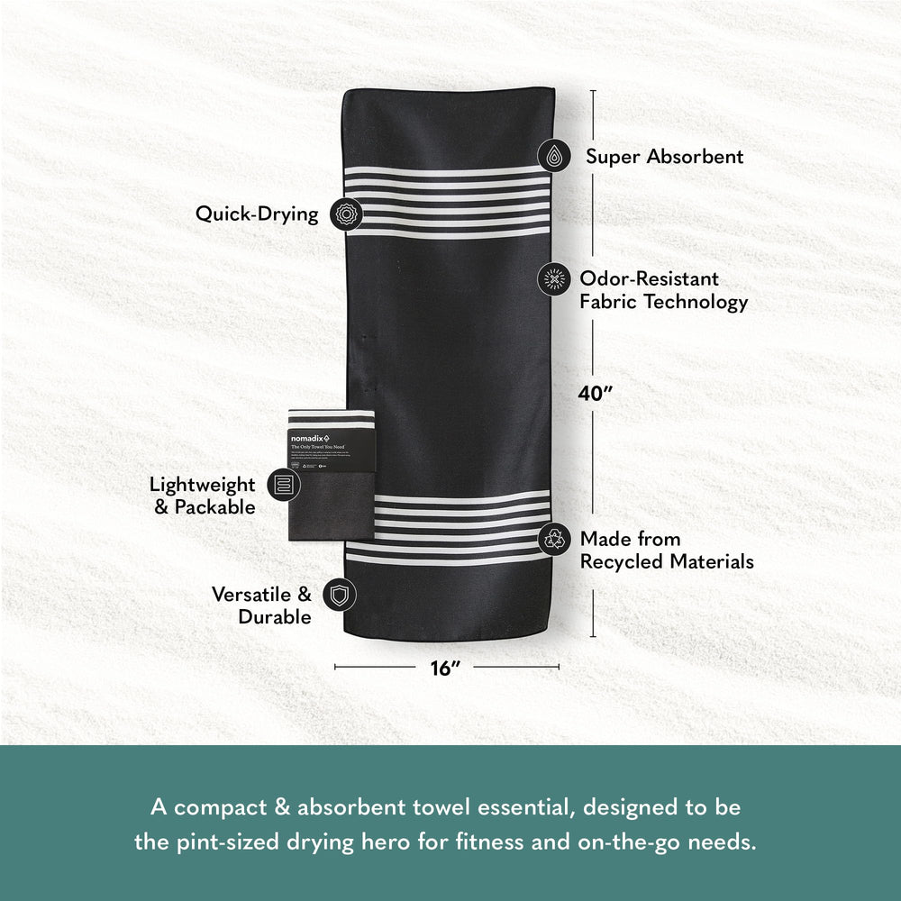 Nomadix Mini Towel biking-ride is ideal for quick cleanups after rides.