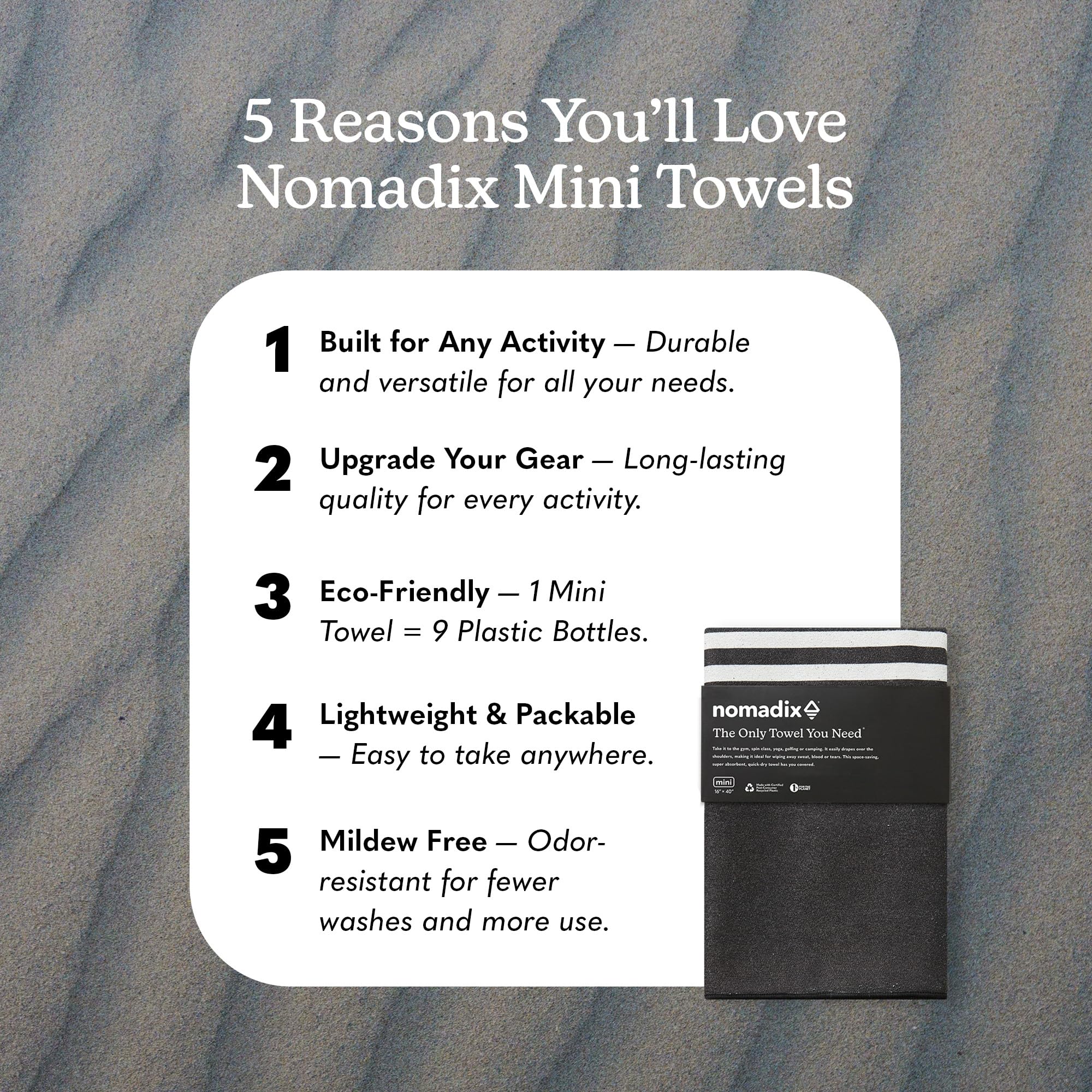 Nomadix Mini Towel golf-green showcases absorbent, quick-dry comfort on the course.