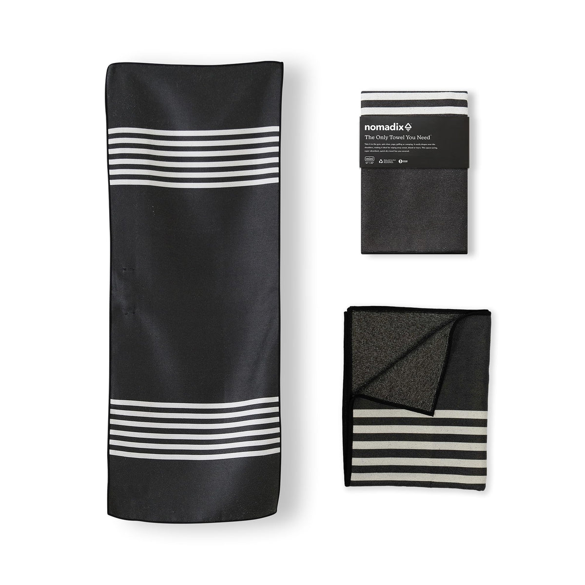 Nomadix Mini Towel gym-use demonstrates quick-dry, high absorbency for workouts.