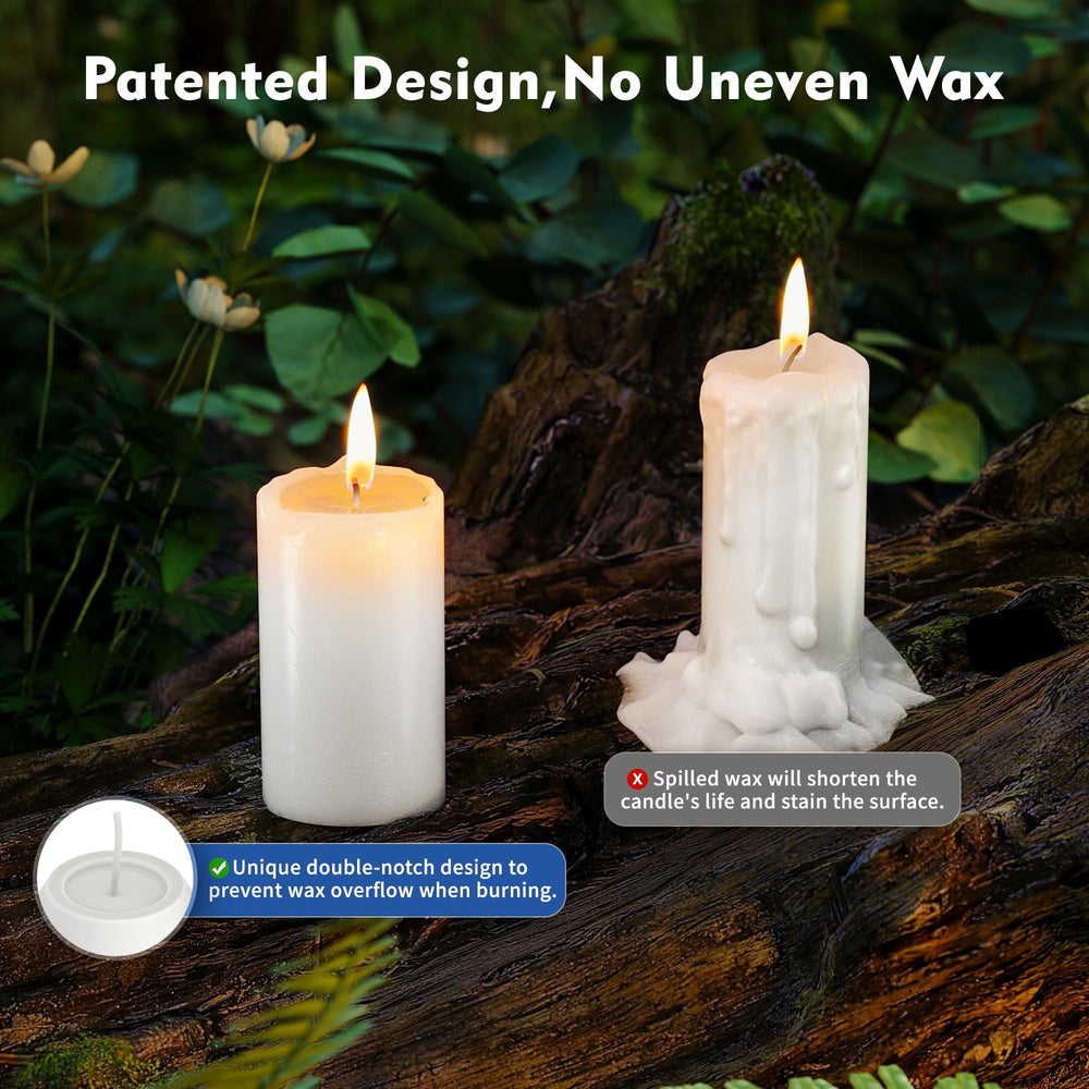 NOMFIX emergency candles inside lantern burning for outage light.