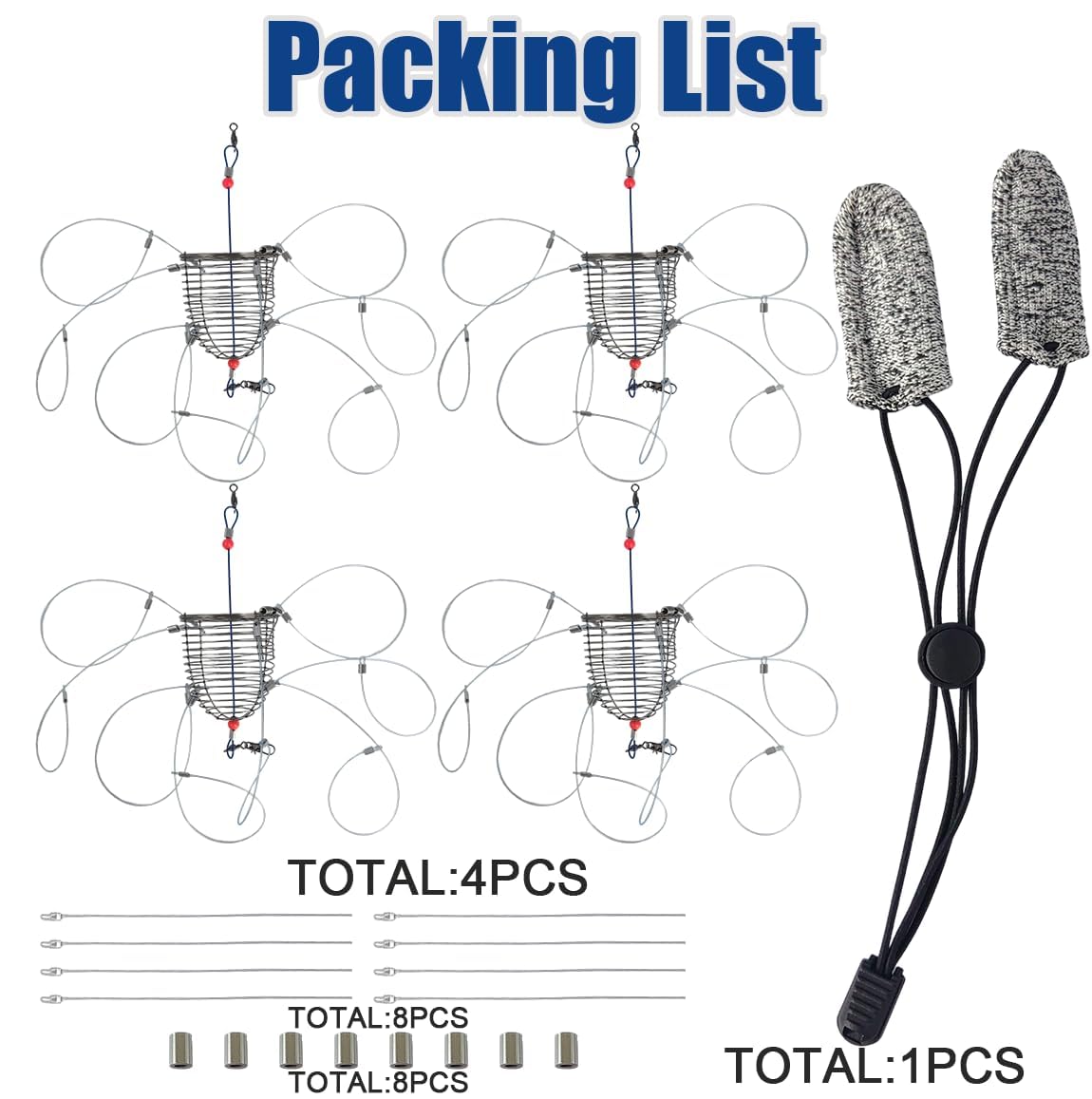 Non-slip finger covers included with crab snare